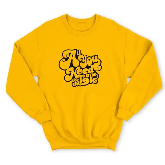 

Skuggnas All You Need Is Love Work Out Sweatshirt Tumblr Clothing Slouchy Pullover Graphic Tee Feminist Jumper Top Tumblr Tops