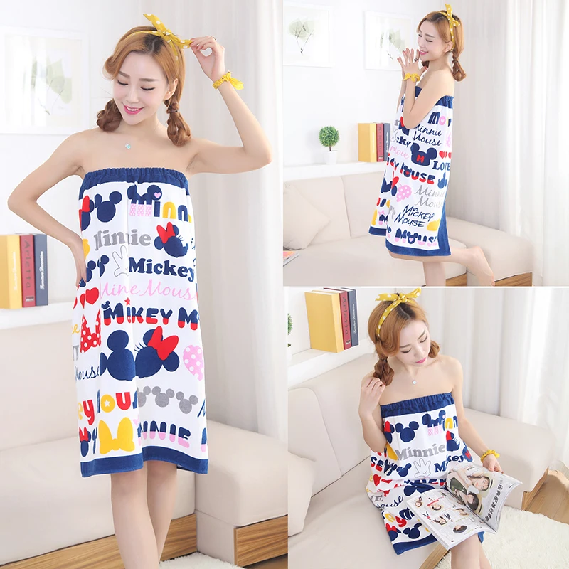 Disney Cartoon Daisy Duck Cotton Big Towel Wrap Nightgown Skirt Bra Bath Beach Pool Towels for Adults Women 100x120cm