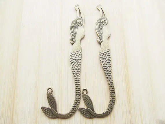 

20pcs 118mmx35mm Antique Bronze/Antique Silver Mermaid Bookmark Pendant Charm/Finding,DIY Accessory Jewellry Making