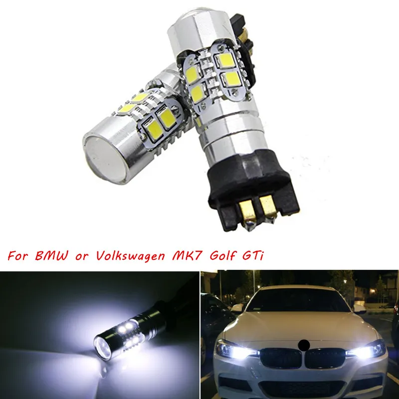 

2PC White PWY24W PW24W LED Bulbs For Audi A3 A4 A5 VW MK7 Golf CC Ford Fusion Front Turn Signal Lights, BMW F30 3 Series DRL
