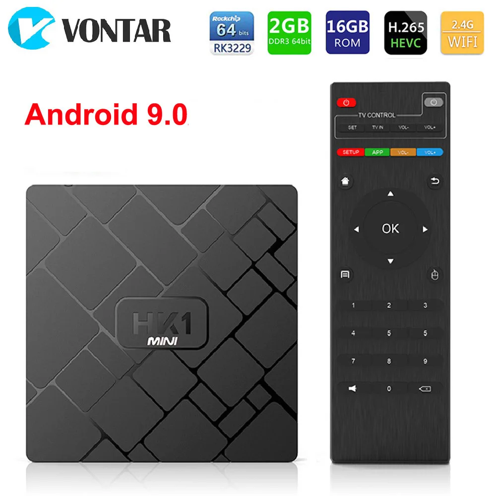 HK1 Мини Android 9 0 Смарт ТВ коробка Rockchip RK3229 четырехъядерный 2G 16G 2 4G wifi H.265 4K HD HK1mini Sep Top