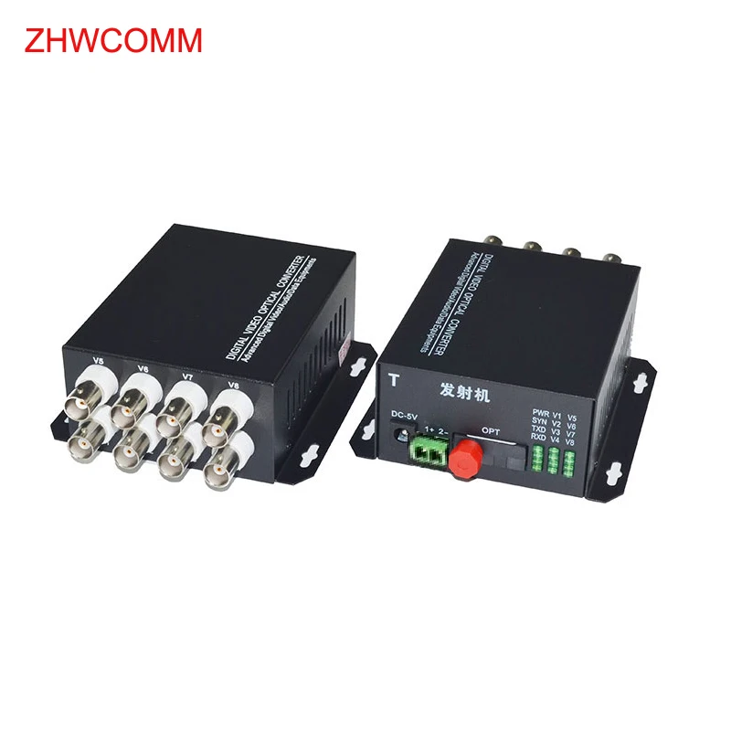 1Pair 8V Fiber Optic Video Optical Transmitter Single mode