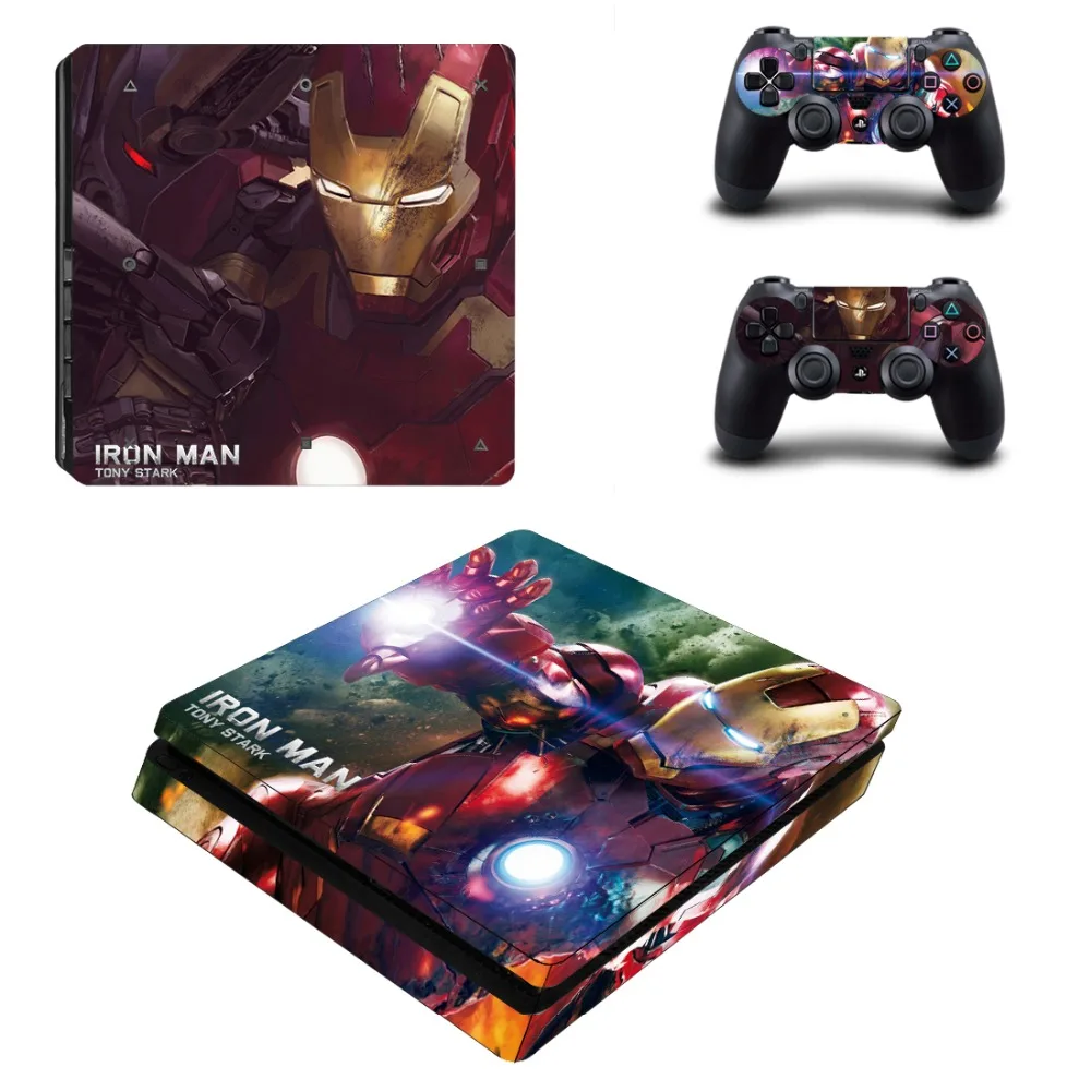 Виниловая наклейка Мстители Железный человек Халк PS4 Slim Skin для консоли Playstation 4 и 2