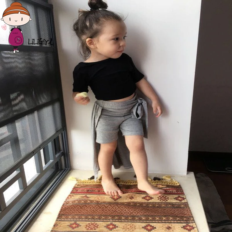 

LILIGIRL Fashion Princess Kids Elegant Clothes Sets for Baby Girls O-Neck Cotton Pullover T-Shirt Tops Dress Pants Clothing Suit