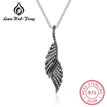 New Authentic 925 Sterling Silver Feather Wing Pendant Necklace High Quality Chain Necklace Fine Jewelry Accessories