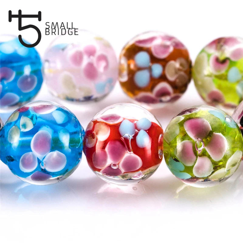round lampwork beads (4)