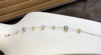 

free shipping >>>>noble jewelry Natural 5-7.5mm Akoya pearl bracelet 18k