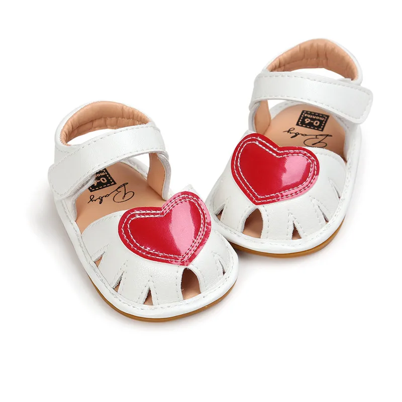 

2017 Summer New Style Multiple Colour Baby Girl Shoes Heart Pattern Striped Hook & Loop Newborn Baby Girl Sandals Wholesale