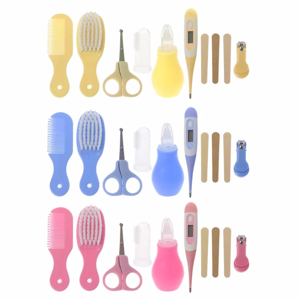 8Pcs/Set Newborn Baby Kids Nail Care Hair Health Care Thermometer Grooming Brush Kit Baby Care Set