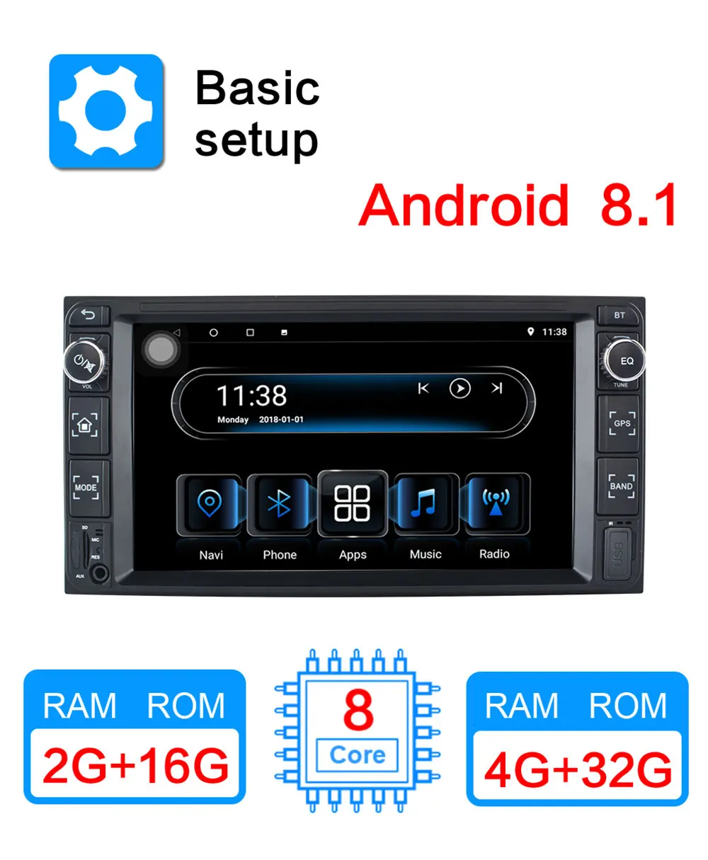 4G/2G ram 8 ядерный аппарат Android 8,1 с ips экраном радио bluetooth dvd-плеер для автомобиля TOYOTA Corolla gps wifi Bluetooth