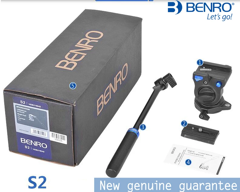 Benro S2 Pro видеоголовки алюминиевая гидравлическая головка для видео штатива QR4