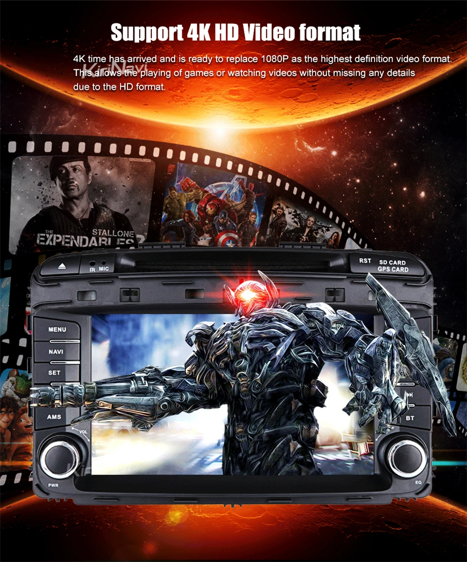 Clearance KiriNavi Octa core 4G LET android 7 car multimedia system for Kia Sorento head unit 2015 - 2017 support 4K Video 4G 9