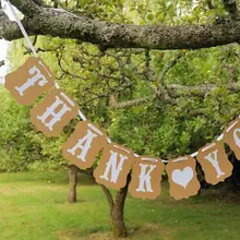 Индивидуальный заказ спасибо Свадьба Баннер украшение для вечеринки гирлянда из ткани Вестерн ручной работы