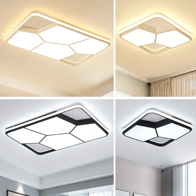 

Square Ultra-thin Black/White Modern LED Ceiling Lights Living Room Bedroom Indoor Home Lighting Fixtures Ceiling Lamp Luminaria