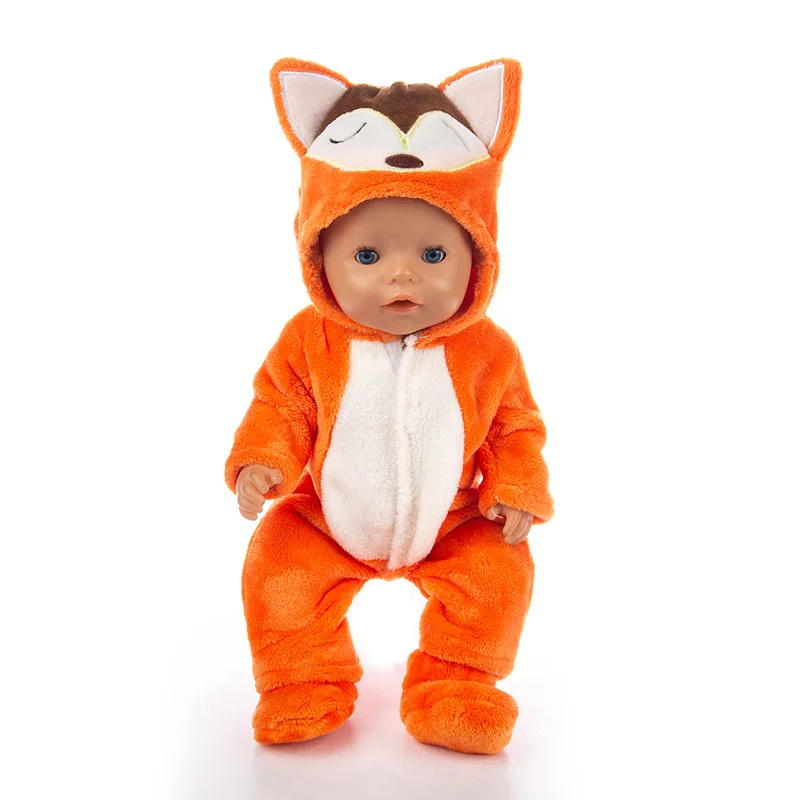 

Doll clothes coveralls animal Fox elephant owl pajamas Suitable for 43cm dolls Reborn baby 17-inch doll accessories lovely