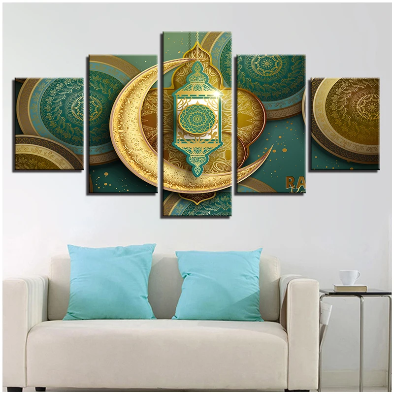 Гостиная Wall Art DiyDiamond Живопись 5 шт. Вышивка крестом мозаика исламский