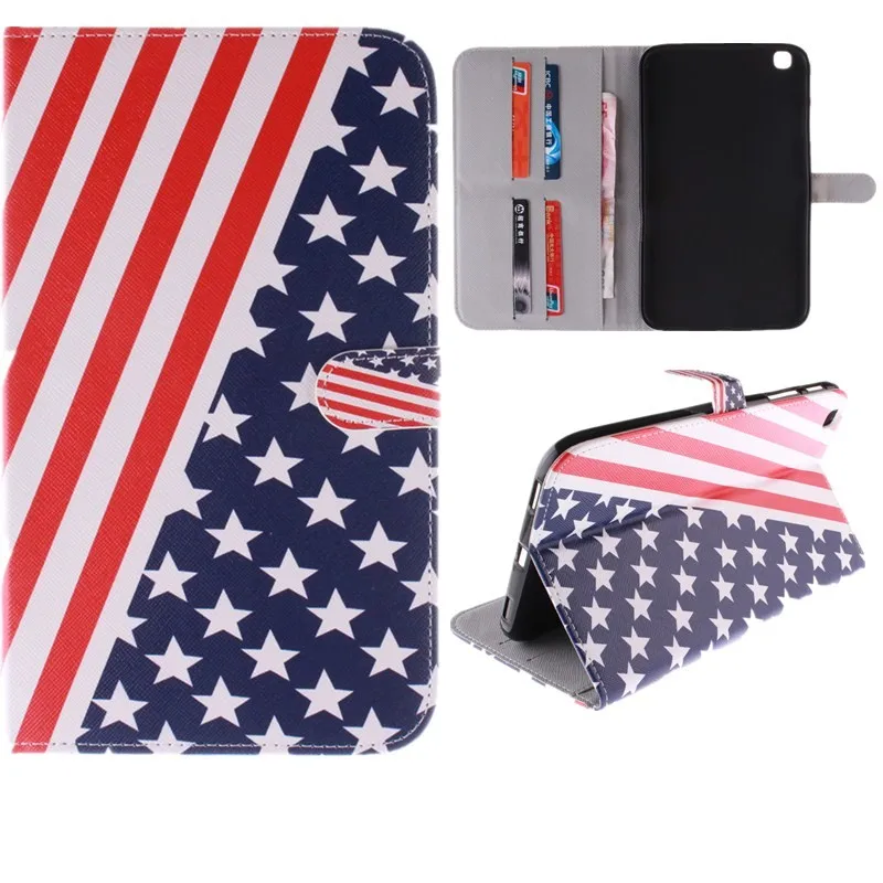 Colorful Wallet Case for Samsung Galaxy Tab 3 8.0 Case T310 T311 PU Leather Stand Case With Card Slot For Galaxy Tab 3 8.0 inch (42)