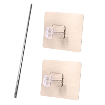 

Stainless Steel Wall Mounted Towel Rack Bathroom Storage Rail Shelf Holder Shelf Home Storage Shelves & Racks