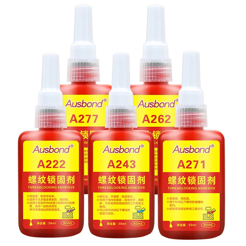 

Ausbond A222 242 243 262 271 272 277 290 Threadlocking Adhesive Threadlocker Adhesive Screw Glue Anaerobic Adhesive Wholesale