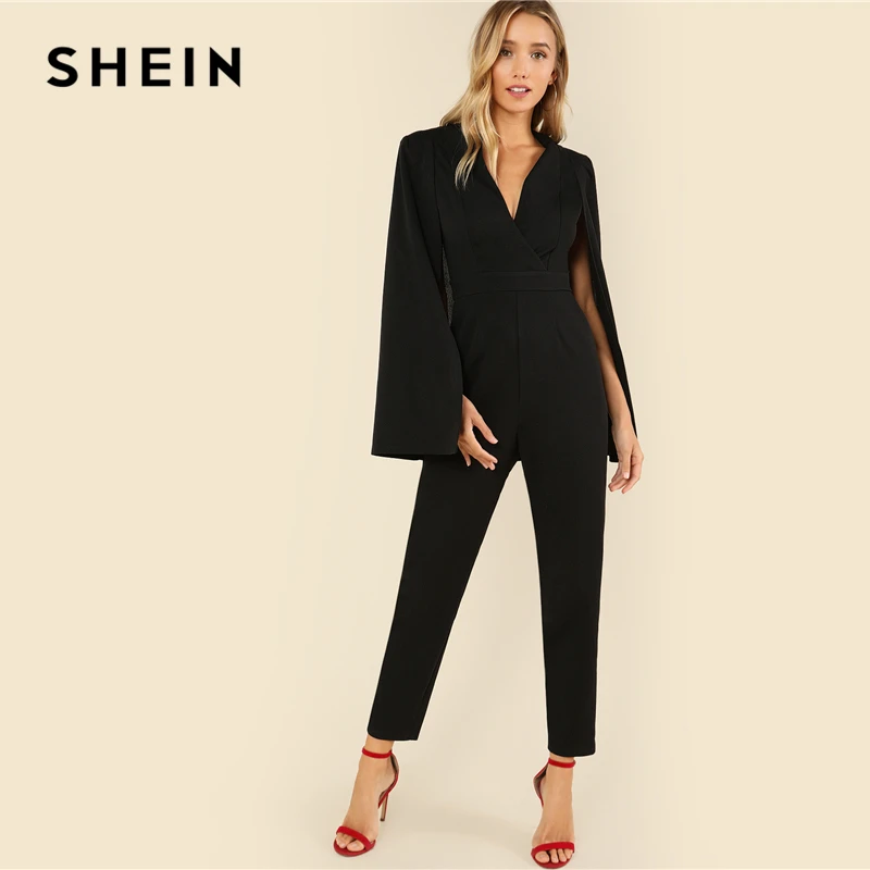 SHEIN Элегантный Комбинезон С Длинным Рукавом 2019 Женский Повседневный Высокой