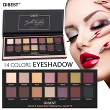 QiBest 14color Eyeshadow Pallete Make Up Long Lasting Shimmer Shining Eye Shadow Matte Easy To Wear Makeup Palette