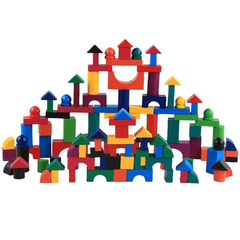 112pcs/Set Colorful Wooden Blocks Adult Kids Jigsaw Domino Games Sort Montessori Educational Creativity Toys Children Gift