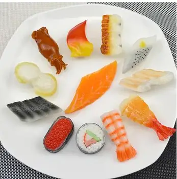 

PVC Artificial Decorations Simulation Japanese sushi set handicraft model display Miniatures various occasions 12 pcs /set