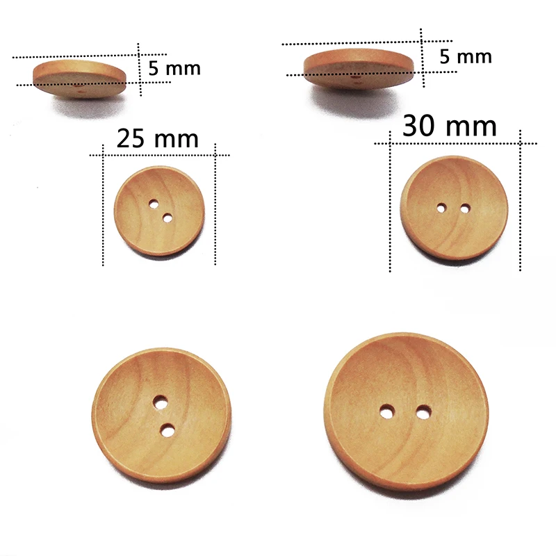 5 шт. 10 шт. круглые деревянные большие деревянные пуговицы натуральный цвет 25 мм 30 мм шитье скрапбукинг для пальто ручной работы 2 отверстия