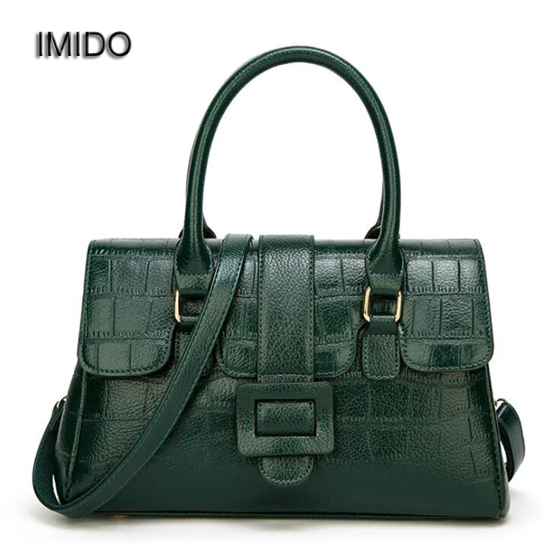 

IMIDO 2018 Brand Luxury Designer Women Handbags Female pu Leather Shoulder Crossbody Bag High Quality Tote Bags Green Red HDG074