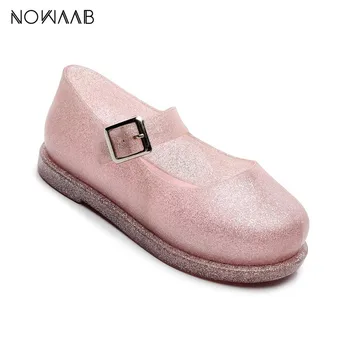 

Mini Melissa 2019 NEW LED Flashing light Girls Jelly Sandals Shoes Girls Princess Sandals Girl Non-slip Kids Beach Shoes