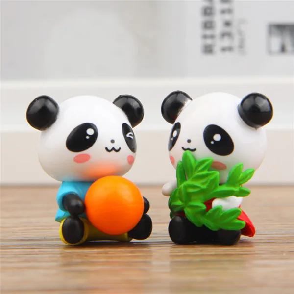 Cute Panda Strawberry Bamboo Mini figures pvc toys 4pcs - 7