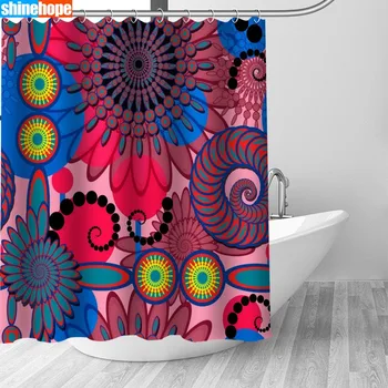 

Nordic Pictures Polyester Waterproof Classic Colorful Pattern Shower Curtains High Quality Bath Curtain In The Bathroom
