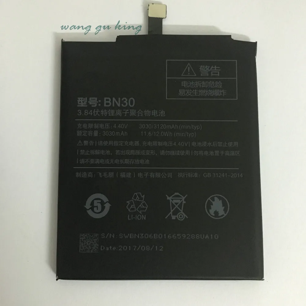

100% Original Backup new BN30 Battery 3030mA6h for Xiaomi Redrice 4A Hongmi 4A Battery In stock With Tracking number Free shippi