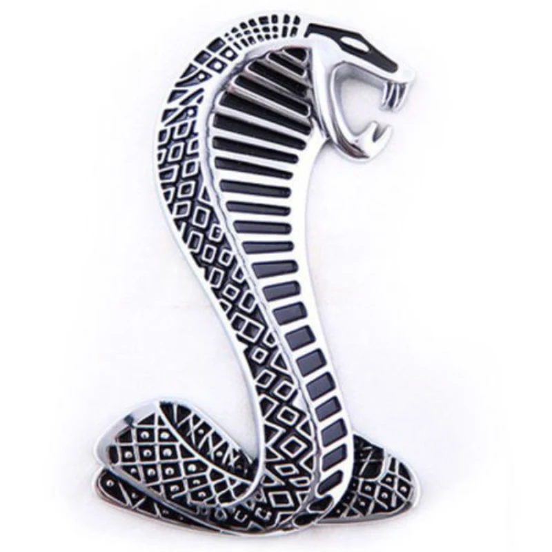 Металлическая эмблема для логотипа переднего гриля Mustang Cobra Snake Shelby Chrome
