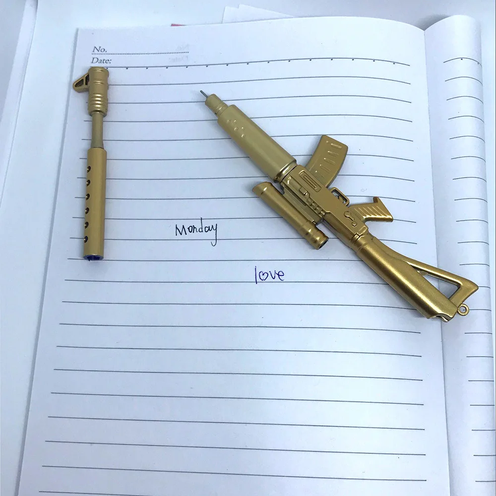 Забавные милые ручки Canetas Ручка-роллер школьные принадлежности Papelaria креативная Золотая винтовка форма канцелярский материал Escolar