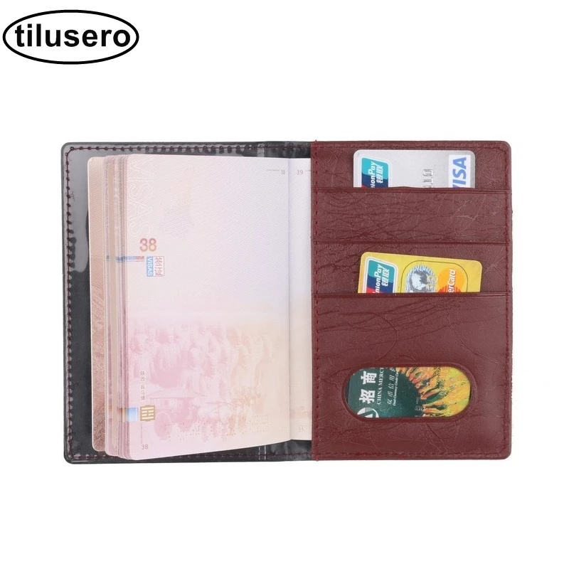 

RFID PU Leather Passport Cover Holder Protector Business Card Soft Passport Cover Bag Minimalist Passport Sleeve F055