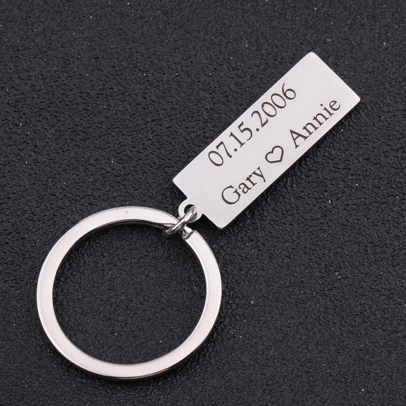 Fashion 2pc Keychain Custom Engraved Lover Name And Data Creative Key Holder Lover Valentine S High Quality Keyring Gifts Customized Key Chains Aliexpress aliexpress