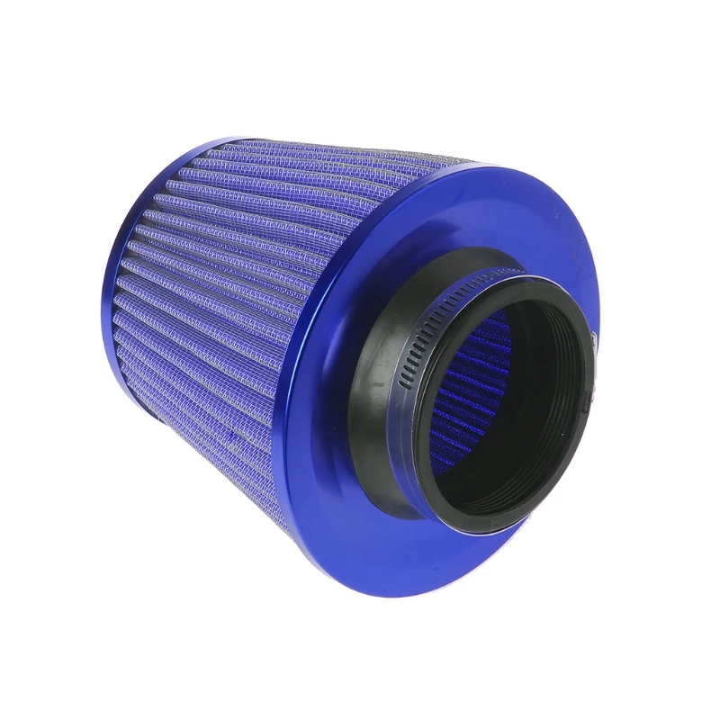Vehicle Air Intake Chrome Open Top Cone Air Filter Breather 3