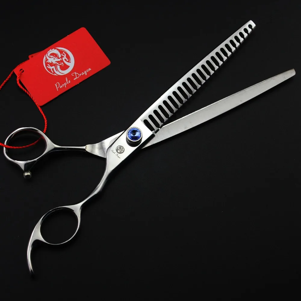 

Purple Dragon Professional Pet Grooming Scissors 8.0 in,Dog Grooming Shears,Scharen 23 Teeth With Case
