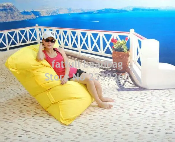 Cover only No Filler -yellow Oversized waterproof outdoor adult square folding beanbag chair, sitting bean bag puff , no beans