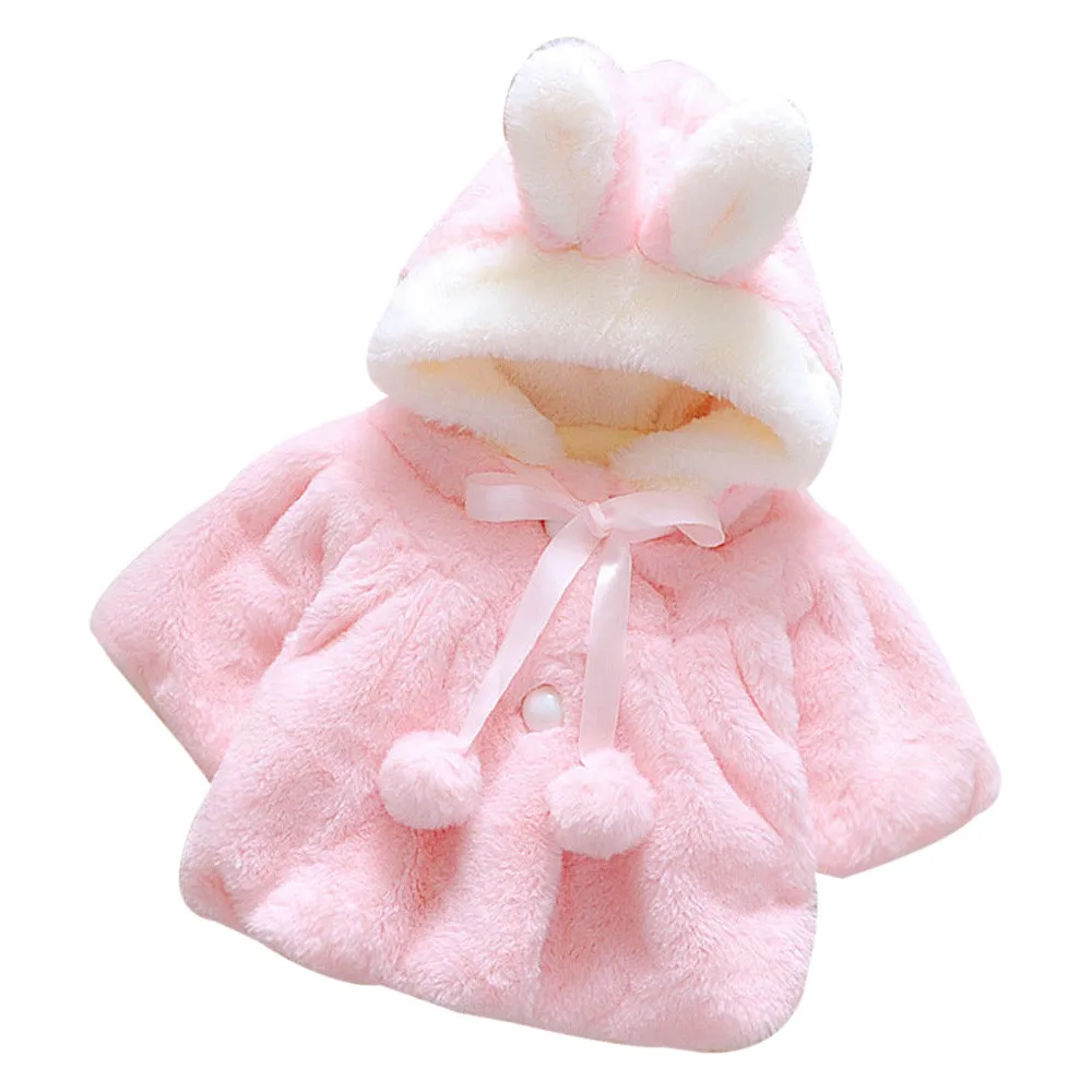 

Baby Infant Girls Fur Winter Warm Coat 2019 Cloak Jacket Thick Warm Clothes Baby Girl Cute Hooded Long Sleeve Coats Jacket