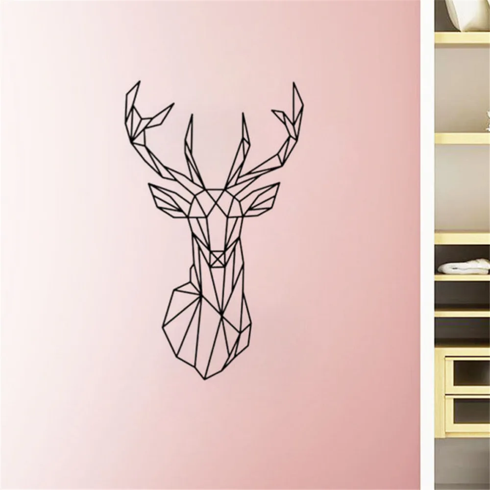 Deer Wall Art new design geometric deer head wall sticker geometry animal series Deer Wall Art new design geometric deer head wall sticker geometry animal series