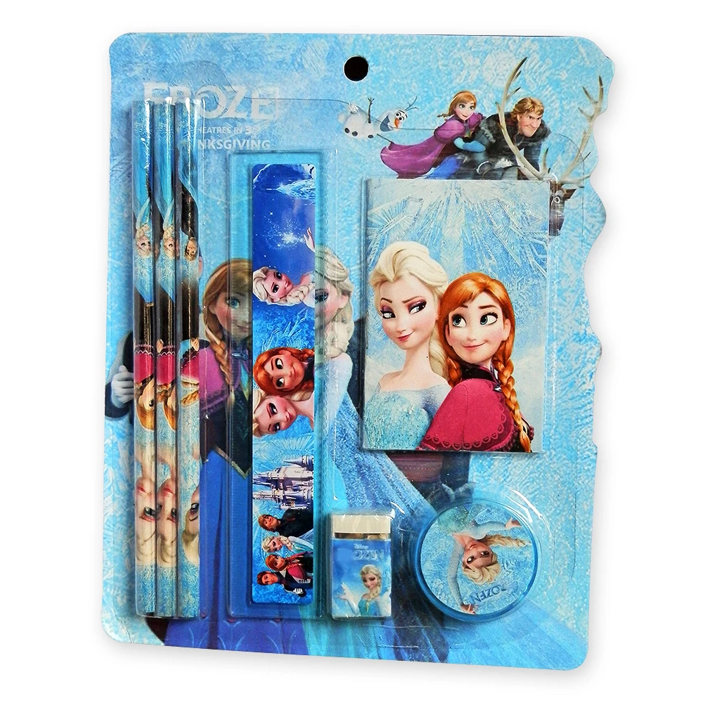 Cartoon Snow Queen Princess Elsa Kids Pencils Ruler Set