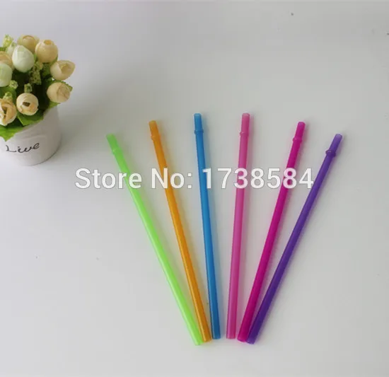 Reusable acrylic plastic drinking straws, water bottle straw with solid button drinkware juice