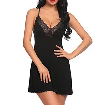 

2019 Hot Lingerie Sleepwear Nightdress Homewear Sexy Womens NIghtwear Lace Underwear Babydoll Sleepwear Strappy Backless S-XL