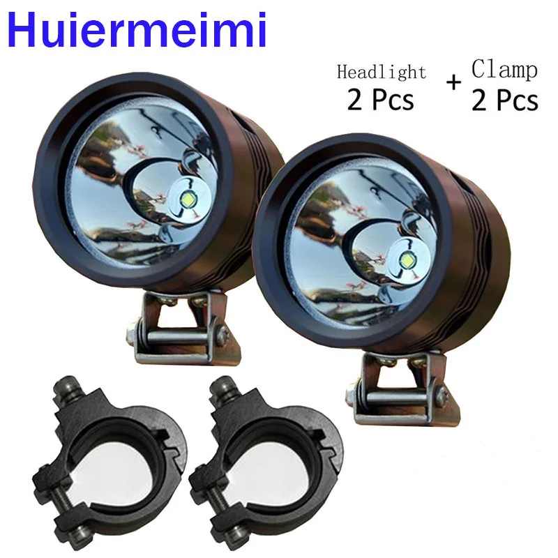 Huiermeimi 2 шт. 40 Вт moto rcycle Точечный светильник U2 LED 1200LM 12V rbike головной налобный фонарь