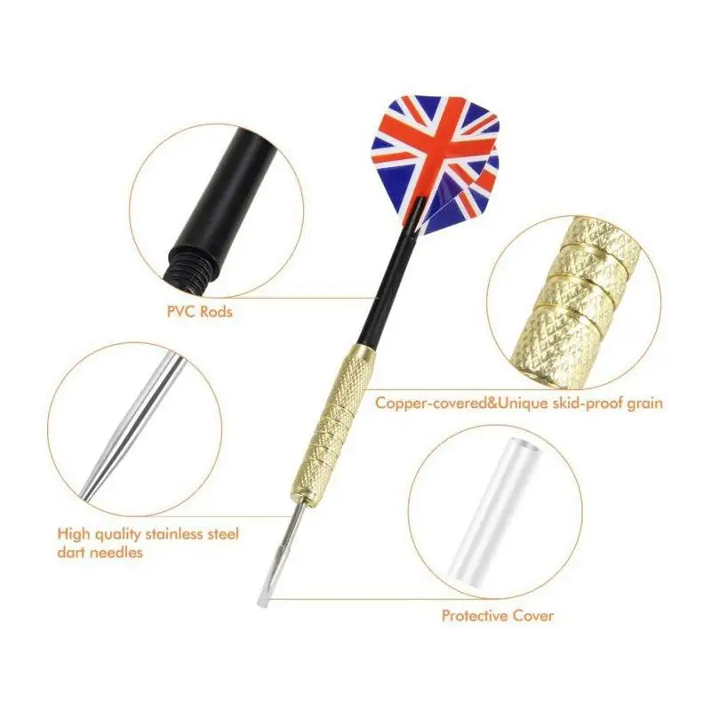 

Mounchain 1Pcs Steel Soft Needle Sharp Tip 150mm Dart Copper Plating Needle with National Flag Dart Flights Flag Dart Shafts