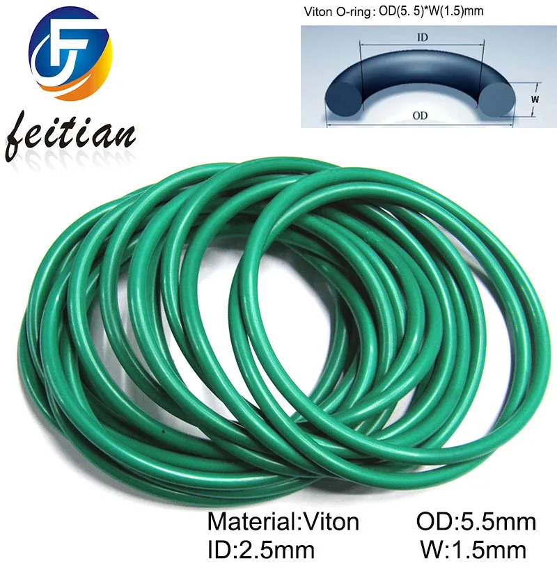 100piece/Size:5.5mm*2.5mm*1.5mm/Viton o ring seal dichtung green Gasket of motorcycle part/consumer product | Обустройство дома