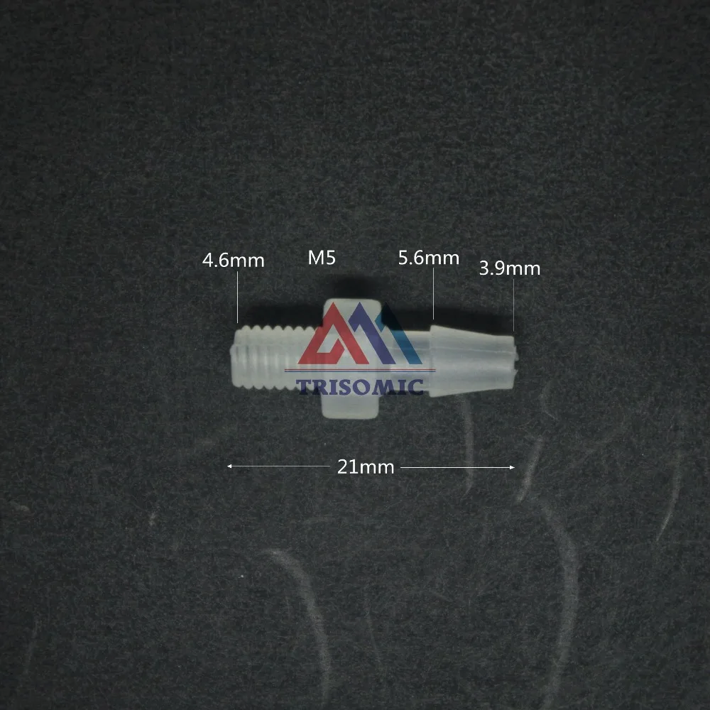 3.9mm M5 Straight Connector Plastic pipe Fitting Barbed Connector with thread Material PP Fish