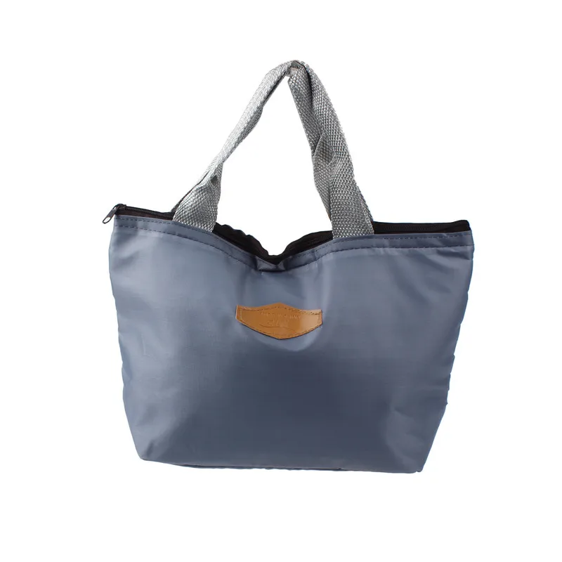 Сумка для обедов для женщин и мужчин, переносная термоизолированная сумка для хранения бэнто, Оксфорд, на молнии, для пикника, для школы, для детей, сумка для еды - Цвет: Gray